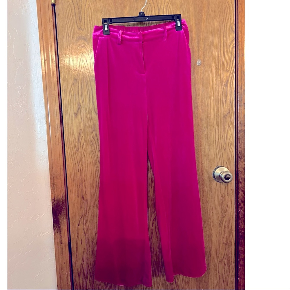 Magenta Wide Leg Velvet Pant, Women’s size Small, NWT.